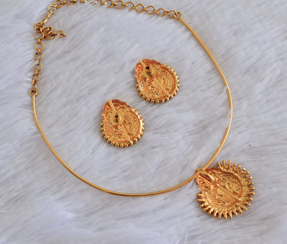 Matte finish lakshmi hasli necklace set dj-52980