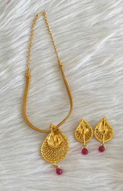 Antique gold tone kemp mango necklace set dj-13558