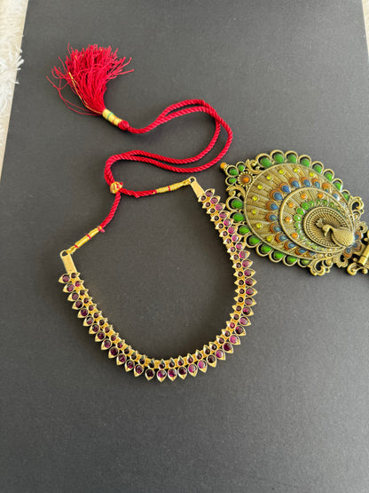 Gold tone precious kemp necklace dj-52001