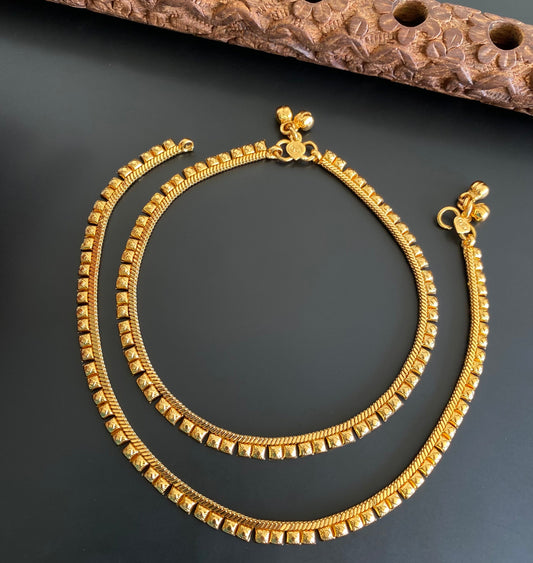 Antique gold tone anklets set dj-53193