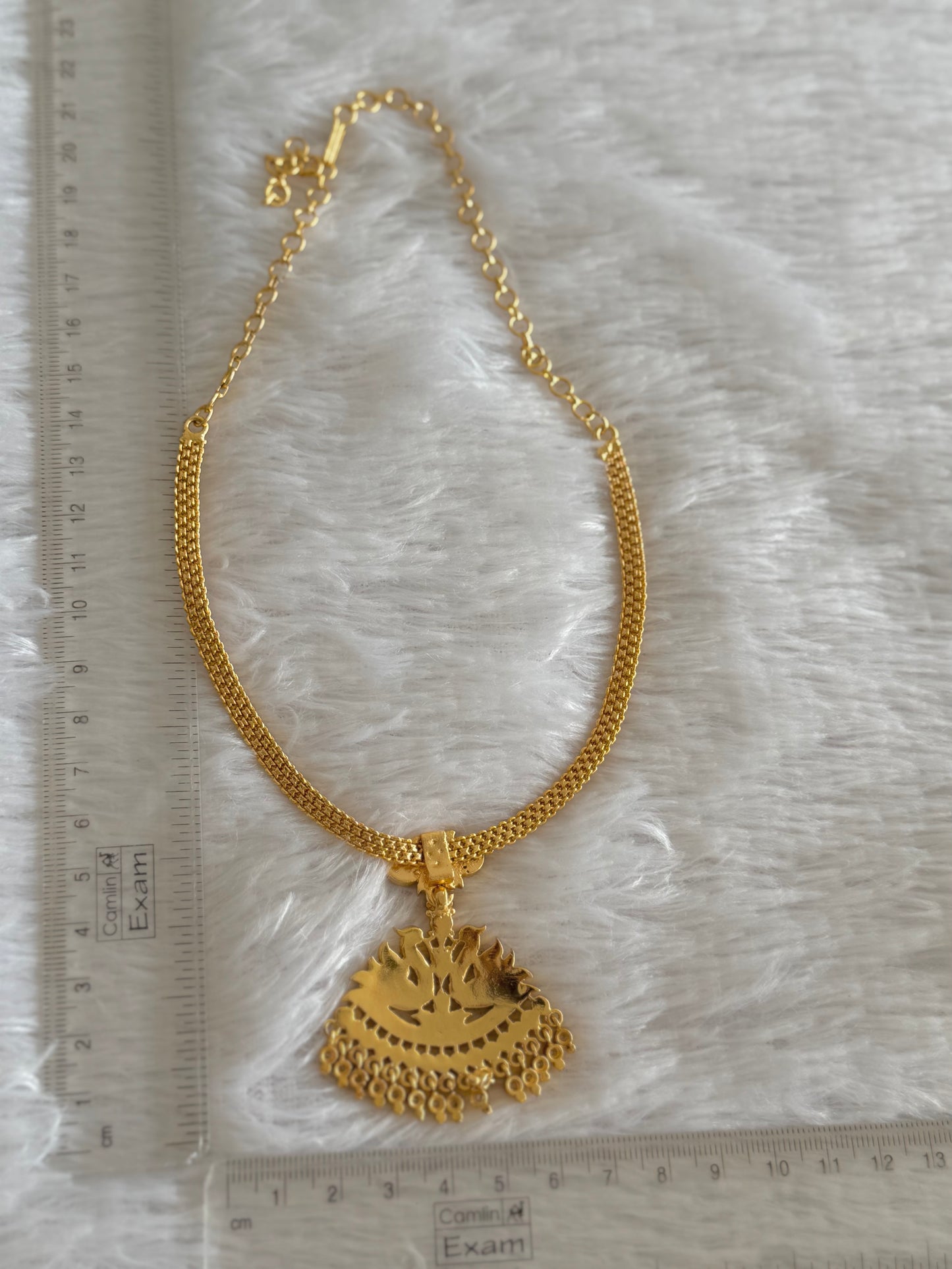 Gold tone south indian AD white swan attigai/necklace dj-51740