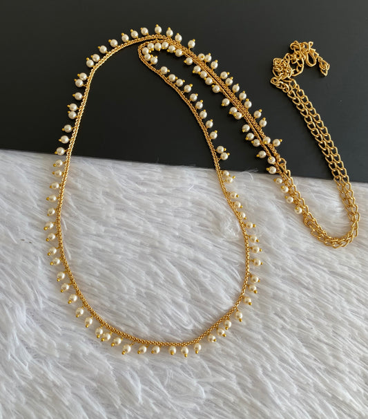 Antique gold tone pearl hip/waist chain dj-53206