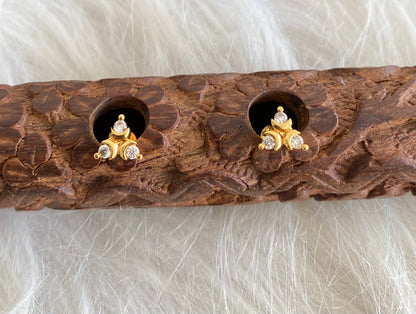 Gold tone AD white stone stud/earrings dj-53870