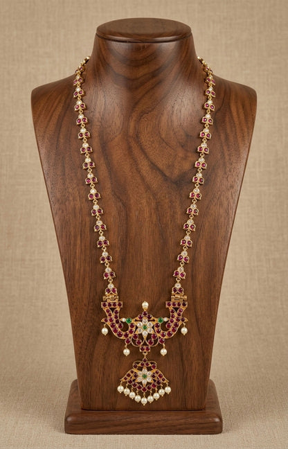 Gold tone precious kemp-green-white pearl peacock haar Dj-52909