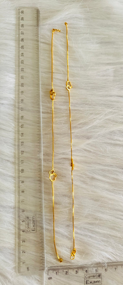 Gold tone 10.5 inches heart anklets dj-51299