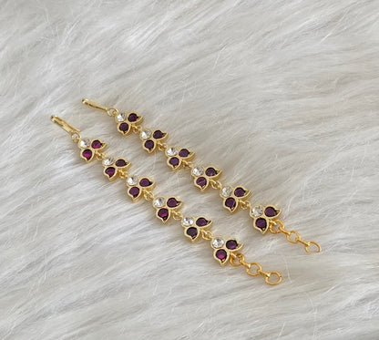 Gold tone precious kemp-white ear side chain dj-54676