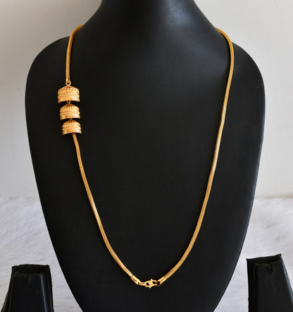 Gold tone 24 inches jhumkka style mugappu chain Dj-53314