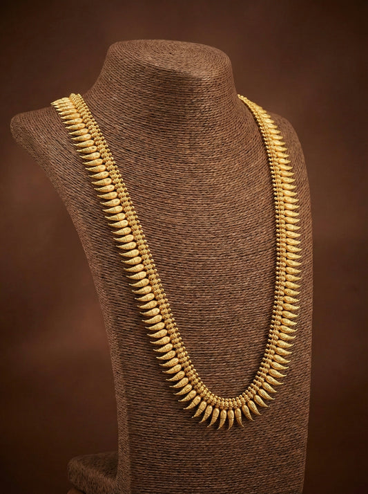 Matte gold finish kerala style puli nagam haar dj-51633