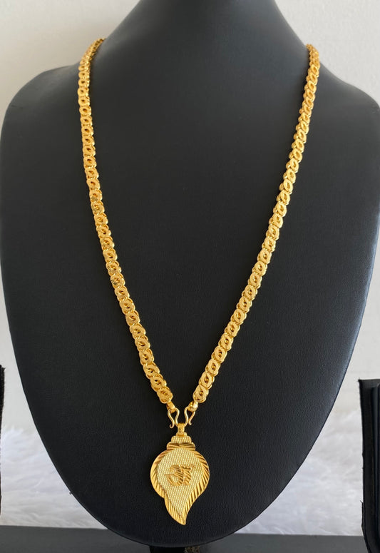 Gold tone 24 inches chain with om pendant dj-54388