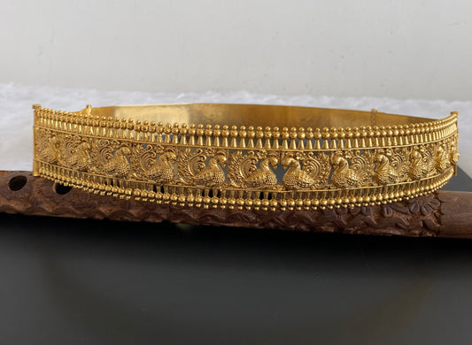 Antique gold tone peacock elephant waist band dj-53523