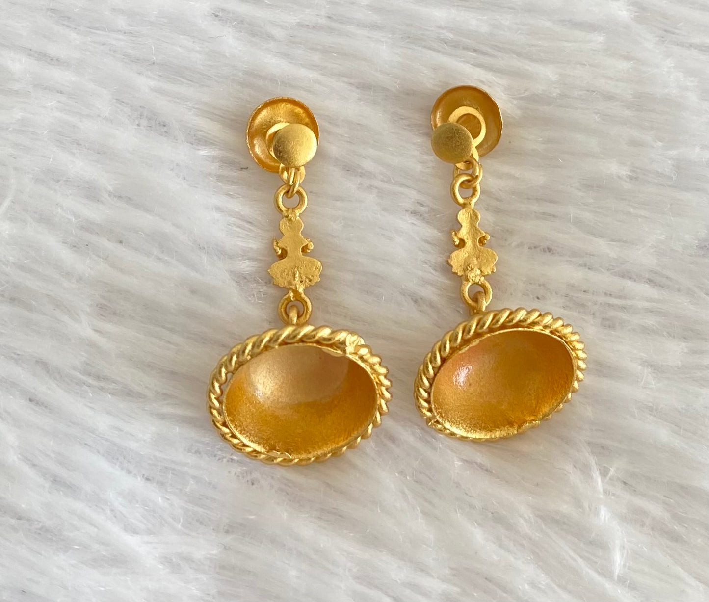 Matte finish ruby stone lakshmi jhumkka dj-53156