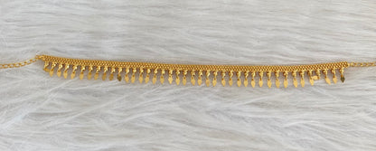 Gold tone pink stone elakka thali choker necklace dj-54540