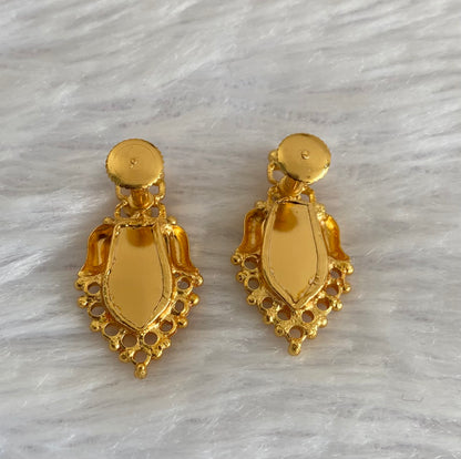 Gold tone red-white stone nagapadam kerala style stud/earrings dj-53117