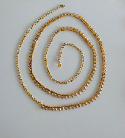 Antique gold tone hip/waist chain dj-51381
