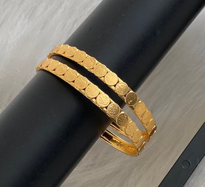 Gold tone lakshmi coin bangles(2.8) Dj-55182