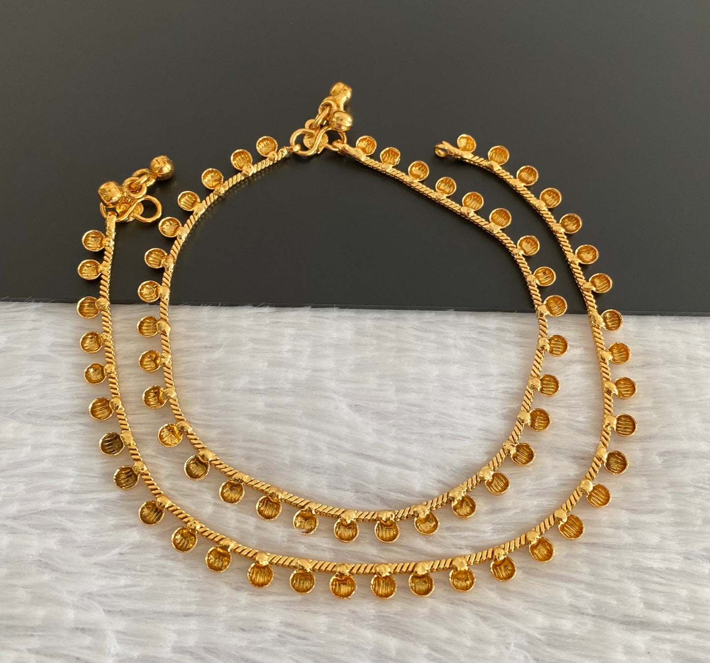 Antique gold tone anklets set dj-53189