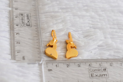 Gold tone pink-green-white kundan jadau peacock bugadi earrings dj-52478