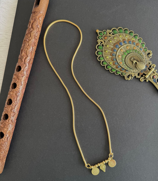 Gold tone 24 inches kerala style elakka thali Om mangalyam dj-52231