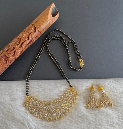 Two tone cz white stone 18 inches mangalsutra set dj-52062