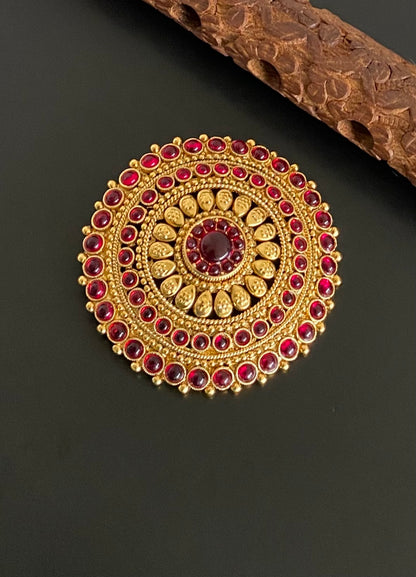 Antique gold tone kemp round hair jewel(rakodi)dj-53612