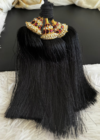 Gold tone kemp-white pearl bridal kuppulu (Hair accessory) dj-52755
