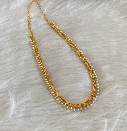 Gold tone kerala style pearl short haar dj-54531