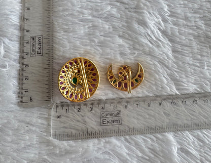 Matte finish kemp-green peacock sun moon hair jewel dj-52017