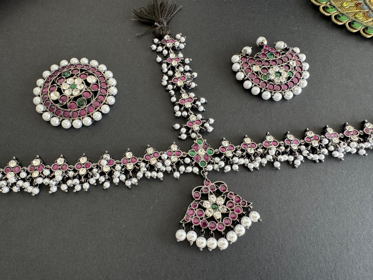 Black finish real kemp-green-white pearl head set/tikka dj-52293