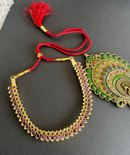 Gold tone precious kemp necklace dj-52001