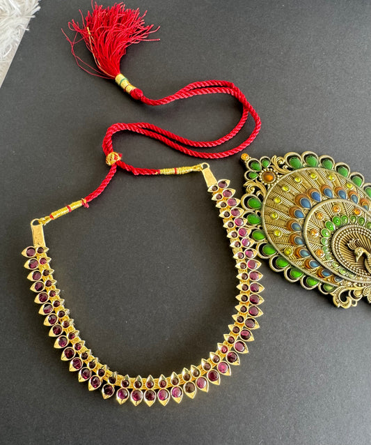 Gold tone precious kemp necklace dj-52001