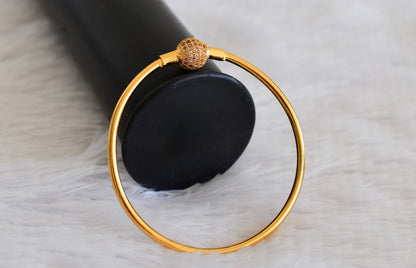 Gold tone cz white ball single bangle(2.4)dj-52991