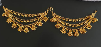 Matte finish jhumkka layer ear side chain dj-54054