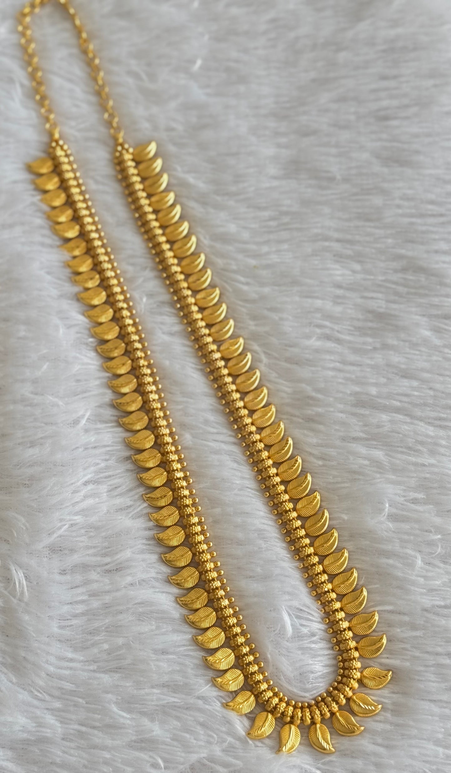 Matte gold finish kerala style mango haar dj-51628