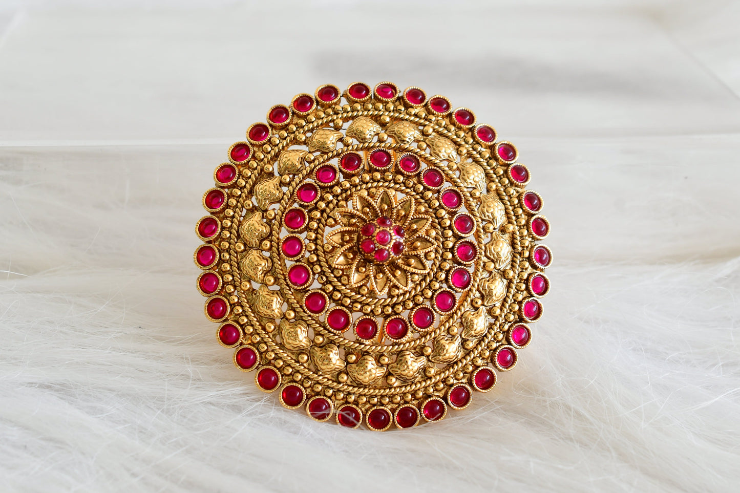 Antique gold tone kemp round hair jewel (rakodi) dj-53632