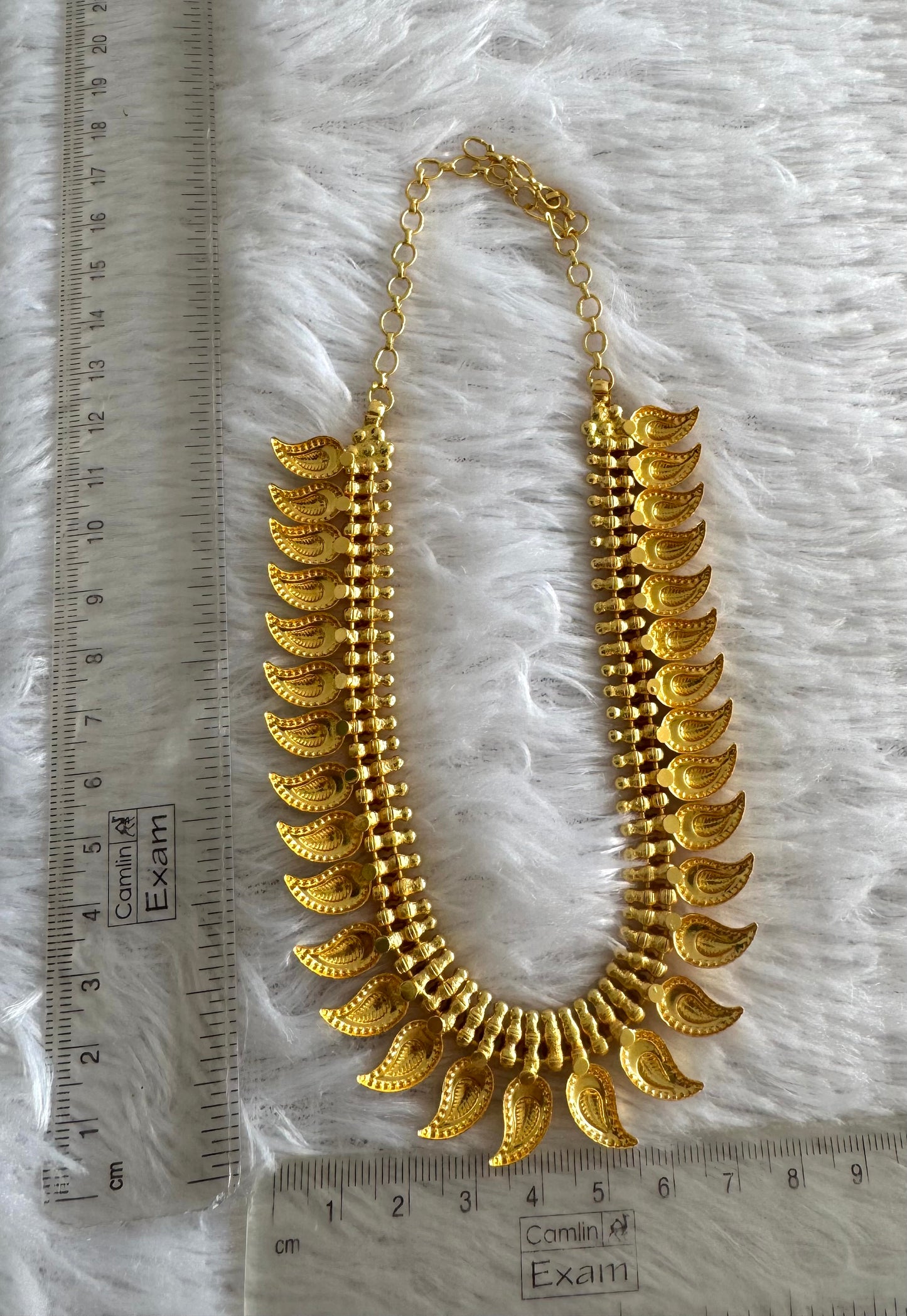 Matte gold tone kerala style mango necklace dj-51657