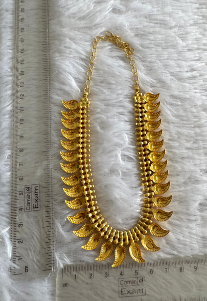 Matte gold tone kerala style mango necklace dj-51657