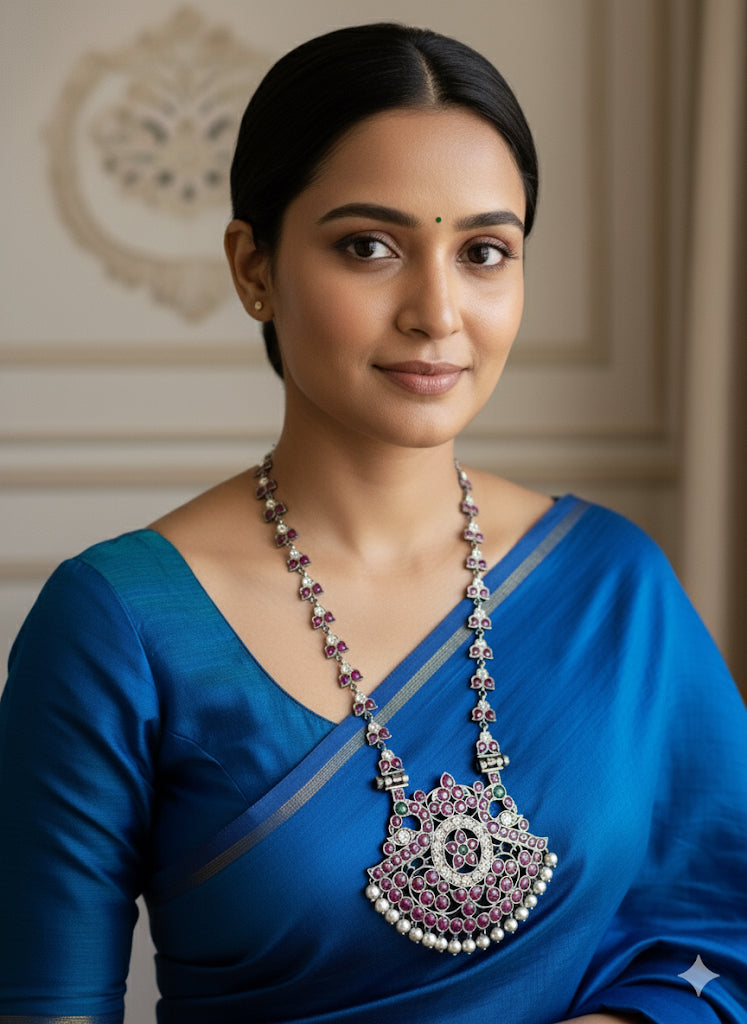 Black finish AD precious kemp pearl peacock haar Dj-52300