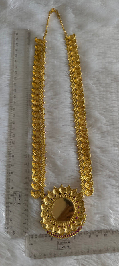 Gold tone pink-green mango-Lakshmi Kerala style haar dj-51732