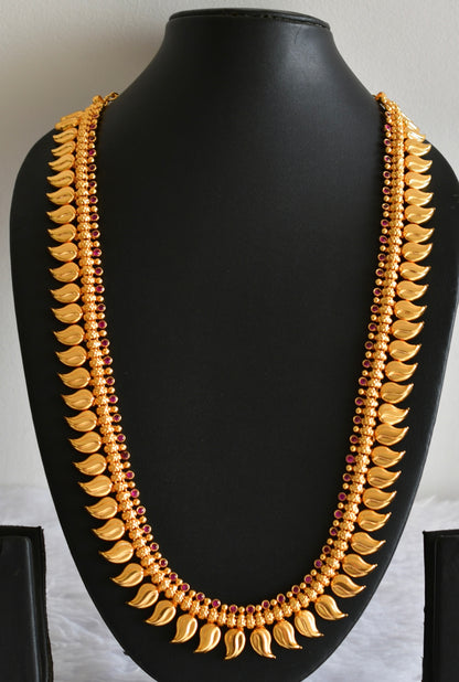 Gold look alike AD pink stone mango haar dj-51952