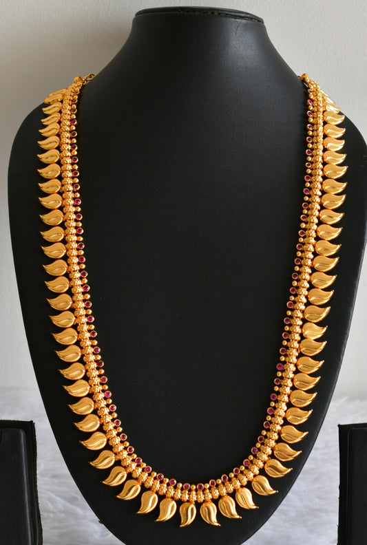 Gold look alike AD pink stone mango haar dj-51952