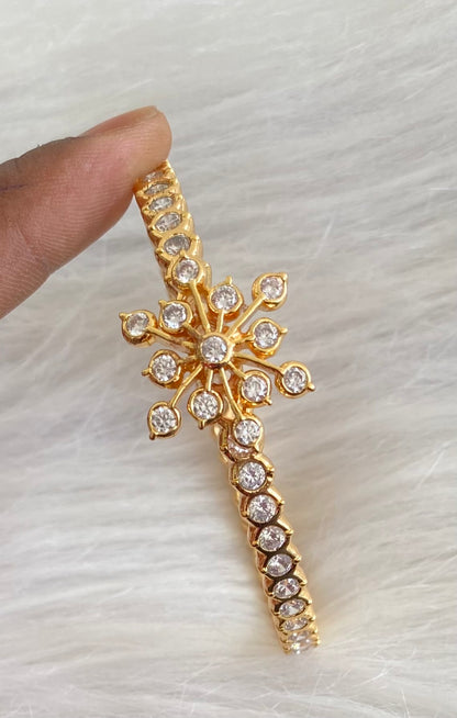 Gold tone AD white stone diamond look alike bangle/kada(2.4) Dj-53910