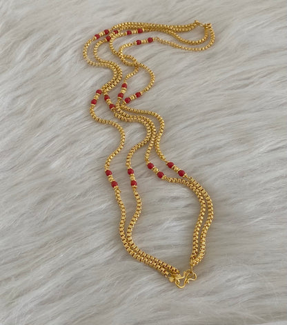 Gold tone double layer coral chain dj-54976
