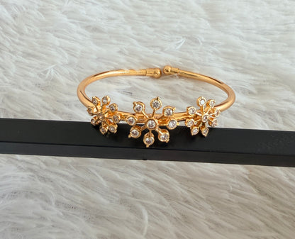 Gold tone AD flower adjustable kada/bangle Dj-53286
