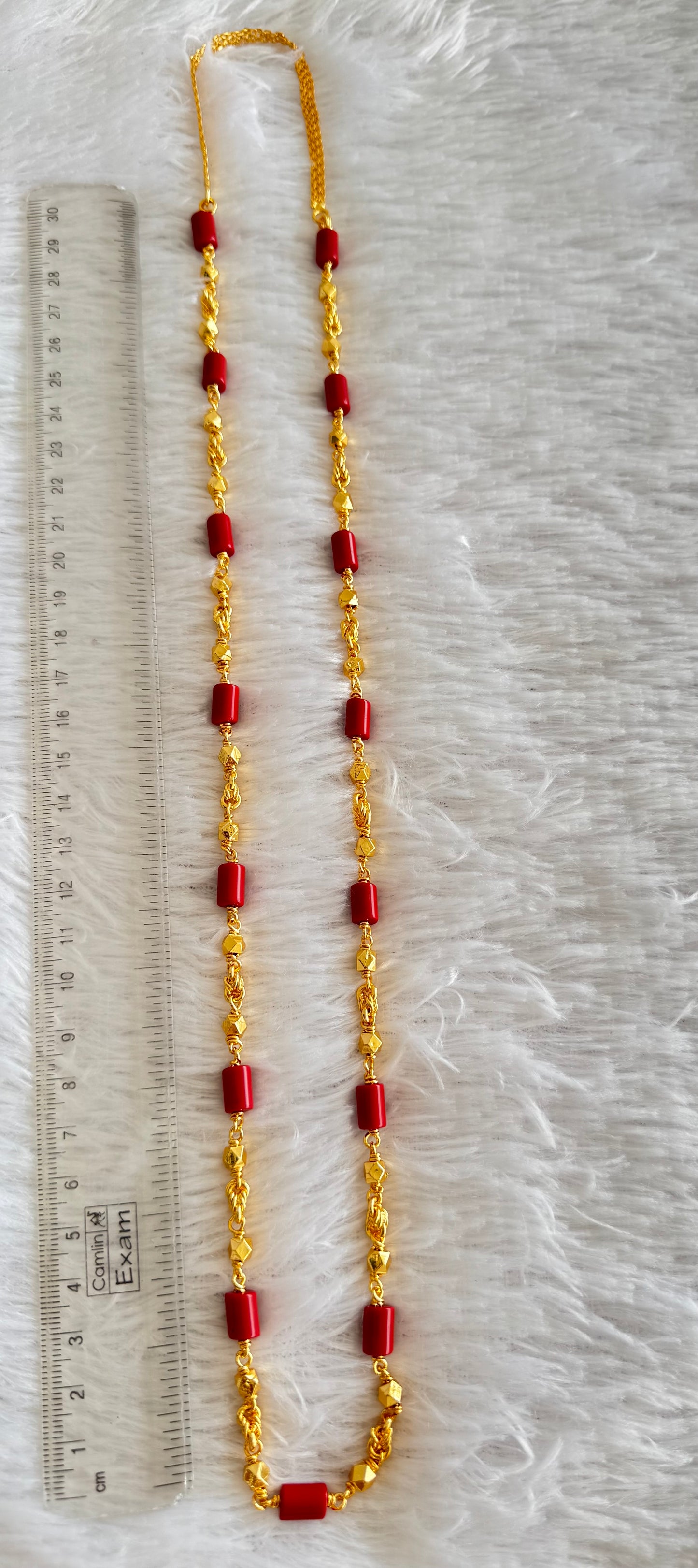 Gold tone Coral Beaded Chain DJ21267