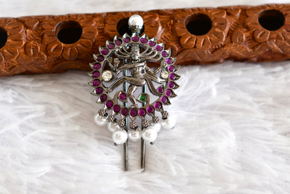 Black finish precious kemp Shri Natarajar hair jewel dj-52294