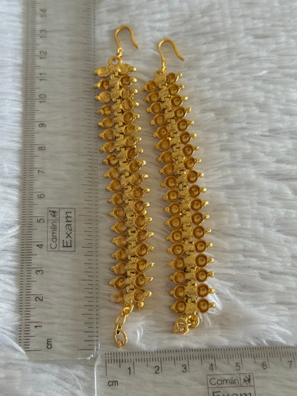 Matte finish pearl-gold bead cluster ear side chain dj-52044