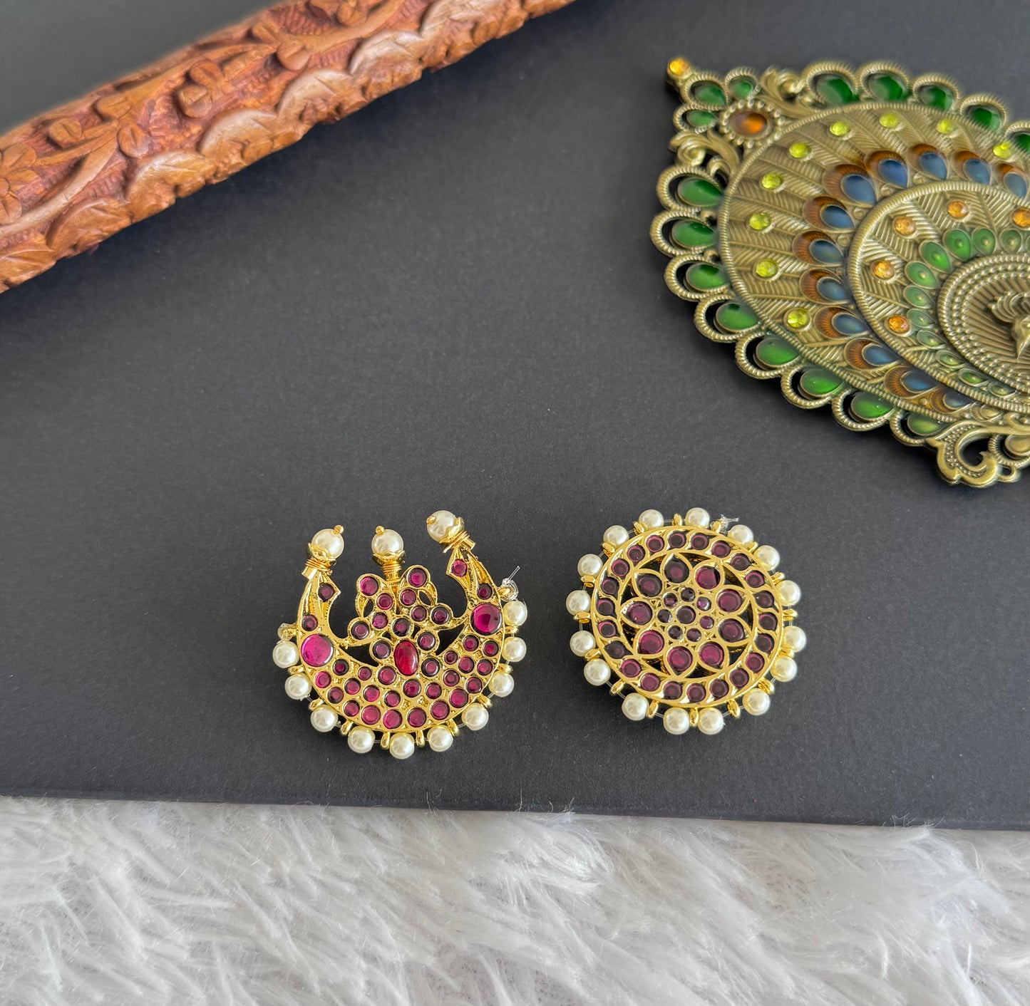 Gold tone precious kemp sun moon hair jewel dj-52292