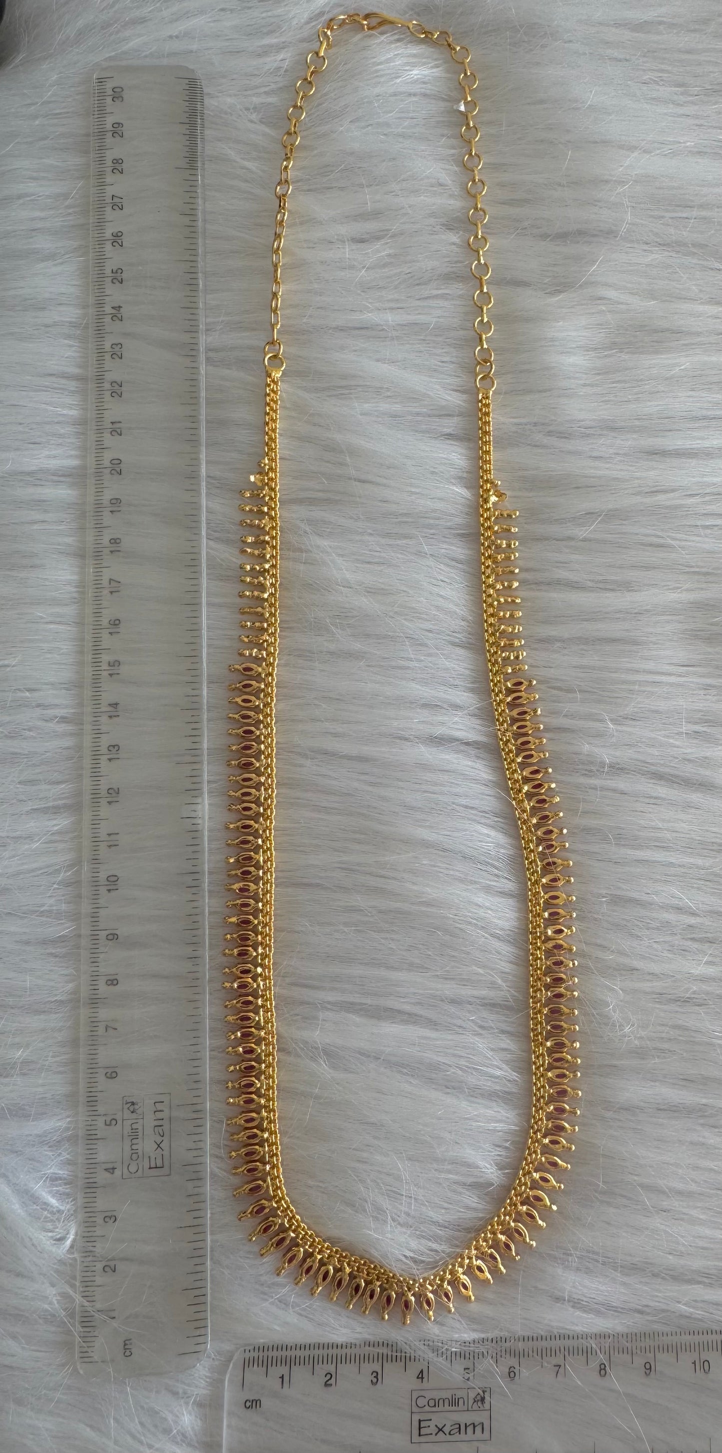 Gold tone ruby stone haar dj-51325