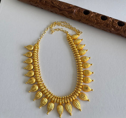 Matte gold tone kerala style necklace dj-51661