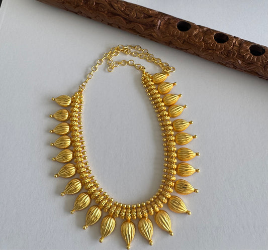 Matte gold tone kerala style necklace dj-51661